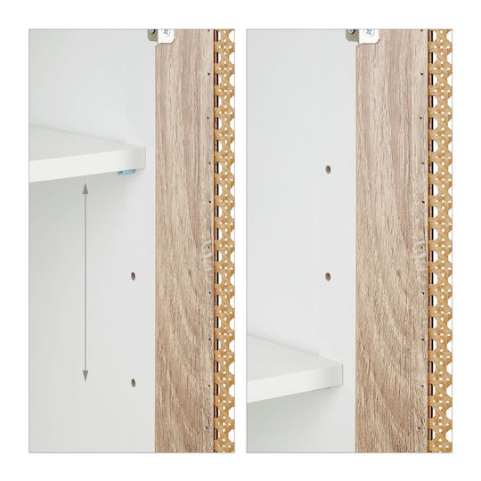 Relaxdays Στήλη Μπάνιου Δαπέδου Μ96.5xΒ30xΥ30cm Καφέ