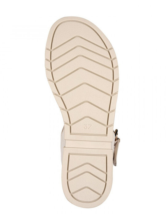 Women's Flat Sandals in Ecru Color