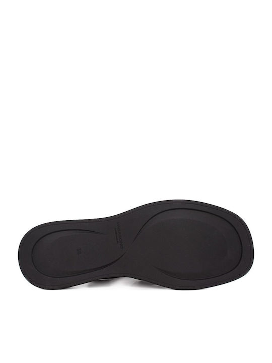 Connie Leather Women's Flat Sandals Black