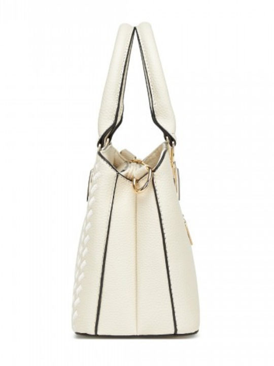 Leder Damentasche Schultertasche Beige