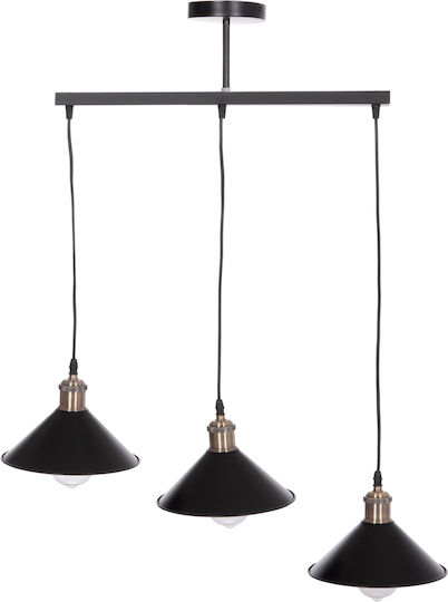 HomeMarkt Bell Pendant Light Black Bell with Socket E27 21x21cm