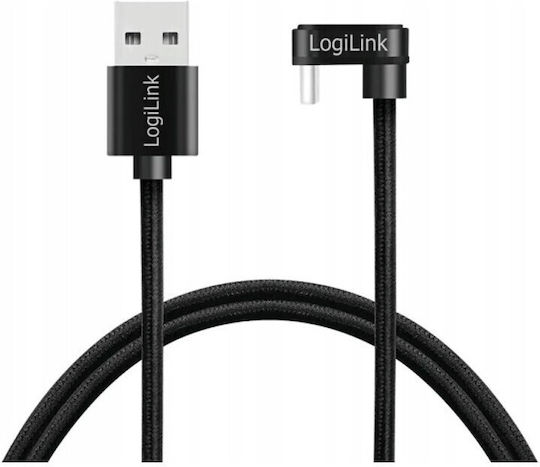 LogiLink Geflochten / Regulär USB 2.0 Kabel USB-C männlich - USB-A Schwarz 3m (CU0195)