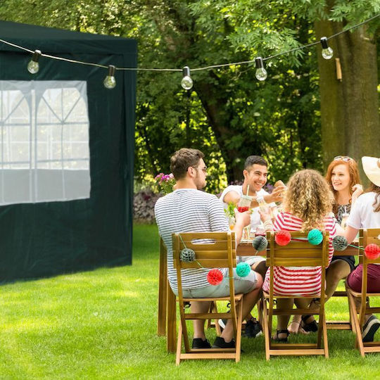 Set 4 Seitenwände Pavillon Relaxdays Maße je 2x3m Dunkelgrün