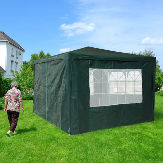 Set 4 Seitenwände Pavillon Relaxdays Maße je 2x3m Dunkelgrün