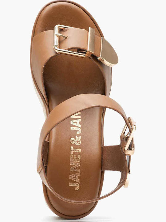 Leather Sandals Tabac Brown