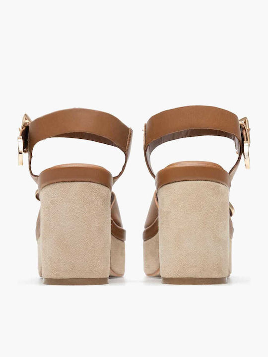 Leather Sandals Tabac Brown