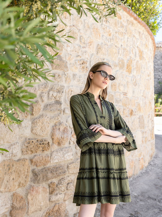 Pink Label Rochie Scurtă De Plajă Pentru Femei Verde