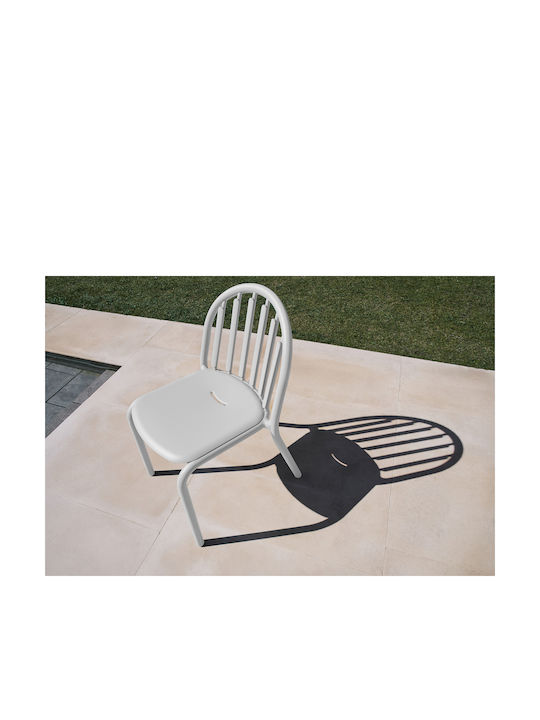 Outdoor Chair Aluminum Light Grey 2pcs 52x56x80.5cm
