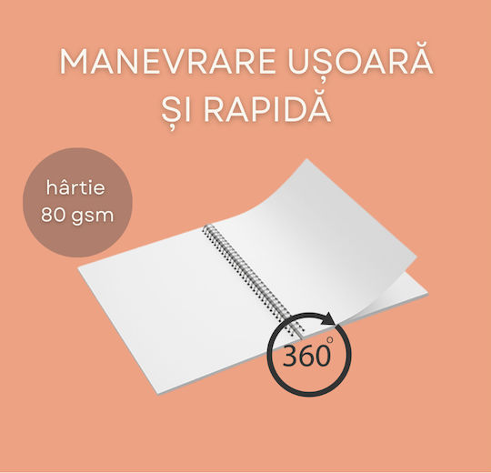 Caiet Spiral A5 Jurnal Bullet 80 Foi cu Pagini Albe Verzi