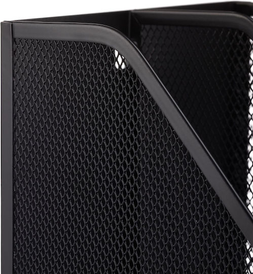 Document Holder 2 Compartments Metal Black 31.5 x 14.3 x 25 cm