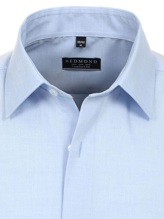 Short-sleeved Cotton Shirt Light Blue