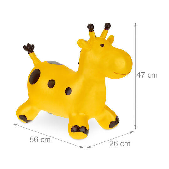 Jucărie Gonflabilă Săritoare Formă de Girafă Copii 3+ Ani Dimensiuni 47 X 26 X 56 Cm Galben Relaxdays