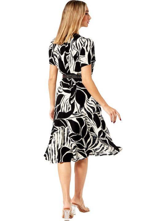 Midi Damenkleid Wickel Blumen