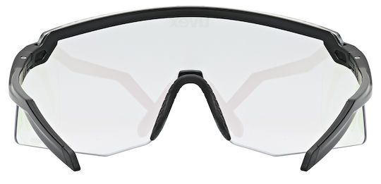 Uvex Cycling Glasses with Black Frame & Photochromic / Transparent Lenses
