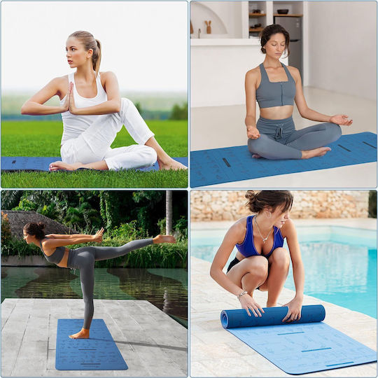 Sportneer Covor de exerciții fizice Pilates Albastru Lungime 72cm