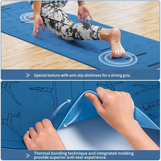 Sportneer Covor de exerciții fizice Pilates Albastru Lungime 72cm