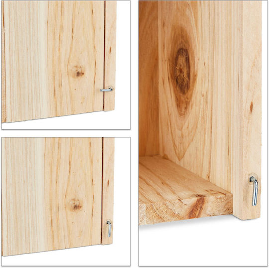 Căsuță decorativă pentru păsări din lemn 26 X 12 X 14.5 cm naturală