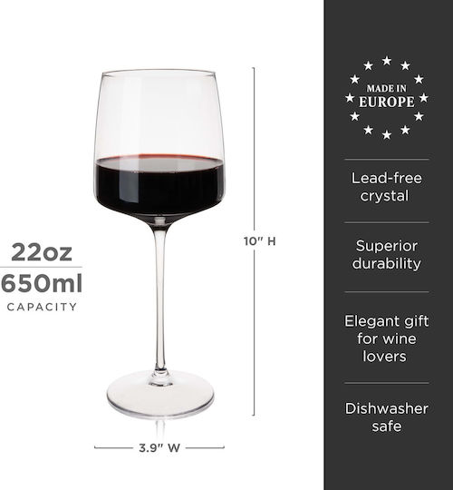 Design Is This Set of Glasses for White and Red Wine made of Glass Stemmed 4pcs