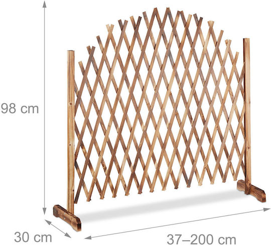 Spalier Extensibil pentru Plante Căţărătoare Lemn Relaxdays H 98-108cm L 37-200cm Maro Deschis