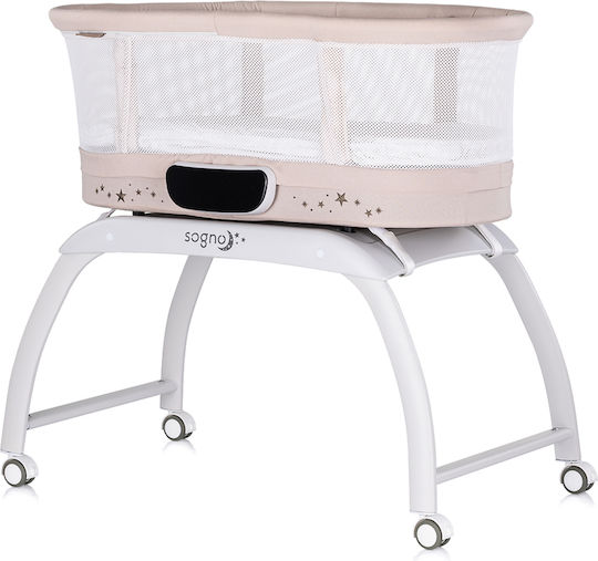 Chipolino Wiege mit Matratze und Rädern Beige