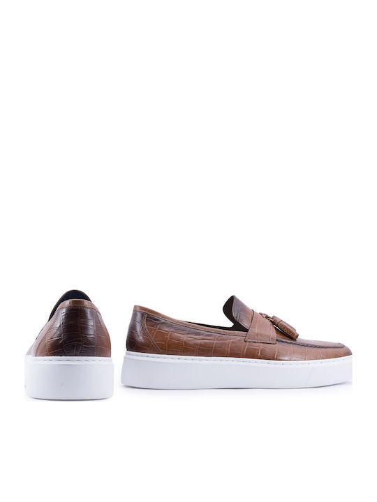 Δερμάτινα Ανδρικά Loafers σε Ταμπά Χρώμα