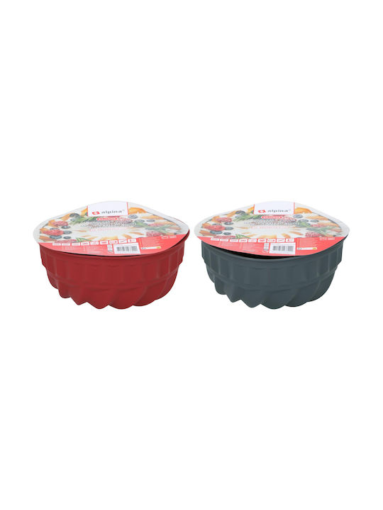 Bundt-Kuchen Silikonform Rot Weiß 24x24x10,5cm Alpina 2 Stück