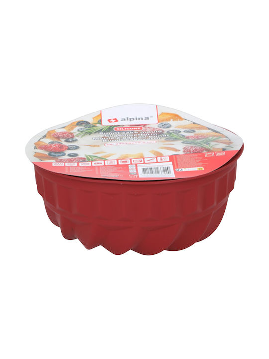 Bundt-Kuchen Silikonform Rot Weiß 24x24x10,5cm Alpina 2 Stück