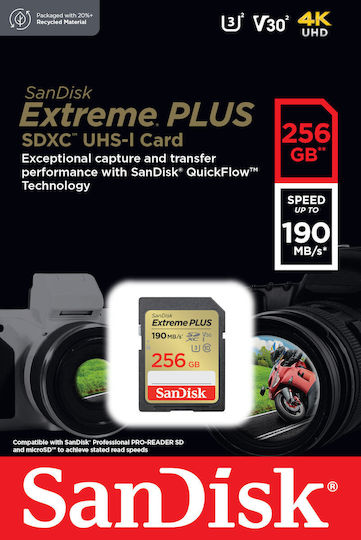 Sandisk Extreme SDXC 256GB Class 10 U3 V30 UHS-I