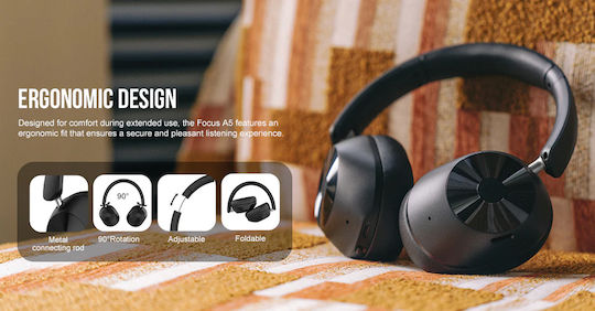 OneOdio Focus A5 Wireless / Wired Over Ear Headphones with 75 hours of Operation and Quick Charge Black