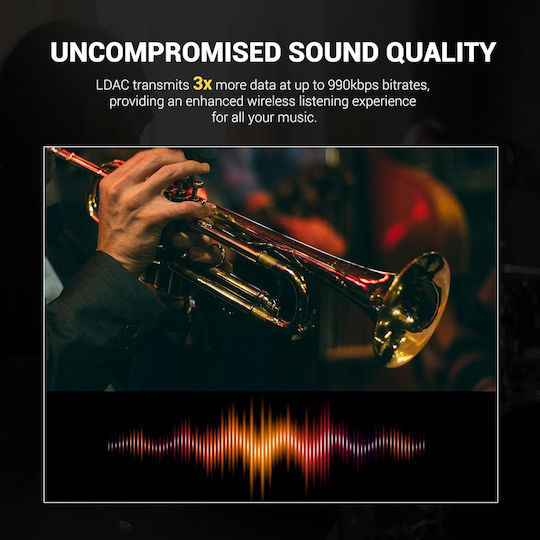 OneOdio Focus A5 Wireless / Wired Over Ear Headphones with 75 hours of Operation and Quick Charge Black