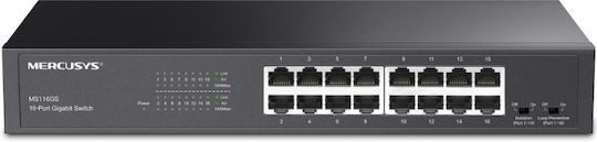 Mercusys Ms116gs Unmanaged L2 Switch με 16 Θύρες Gigabit (1Gbps) Ethernet