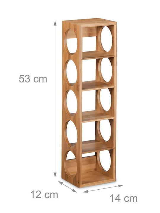 Bamboo Wine Racks & Cabinets Bottle Holder 2 Pieces Natural 53 x 14 x 12 cm