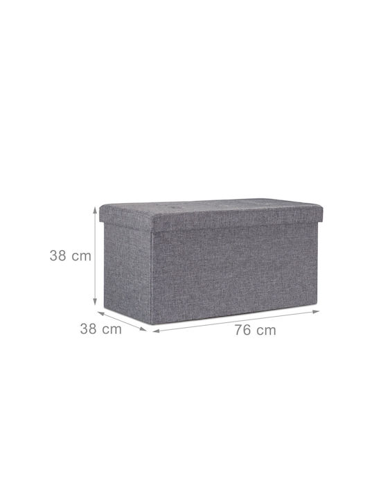 Relaxdays Пластмаса Кутия за съхранение с капак Сив 38x76x38см 1бр