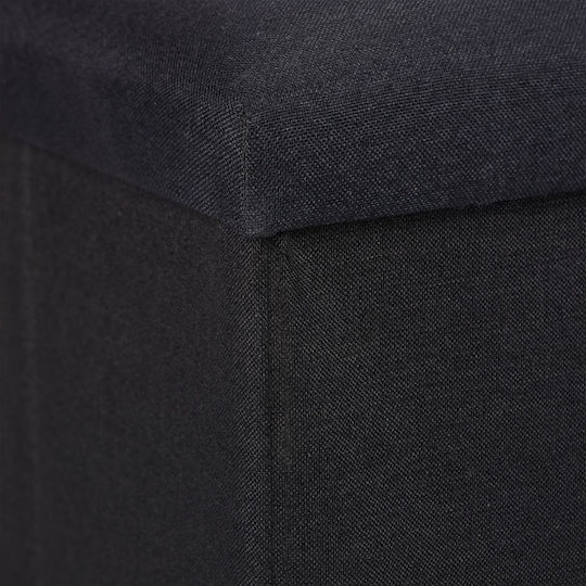 Relaxdays Lemn Cutie de Depozitare cu Capac Negru 38x76.5x38.5cm 1buc
