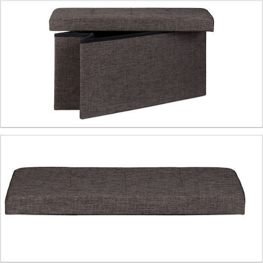 Relaxdays Пластмаса Кутия за съхранение с капак Кафяв 38x76x38см 1бр
