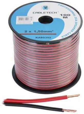 Cabletech Speaker Cable Unterminated 1m KAB0392