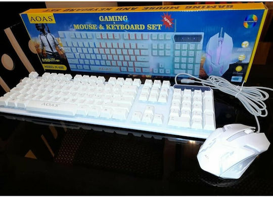 Aoas AOAS Teclado + Mouse Optical Gaming Keyboard Set with RGB lighting & Mouse (English US) White