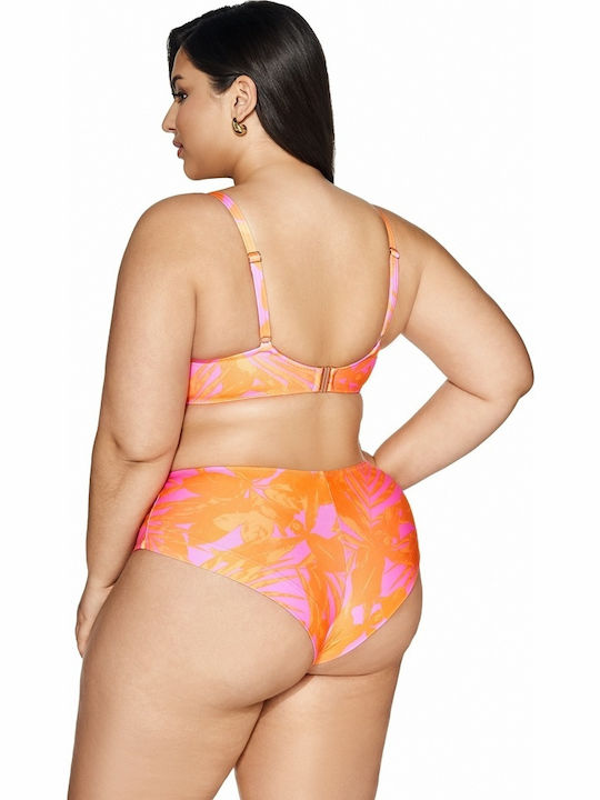 Bikini Brasilien Hohe Taille Orange