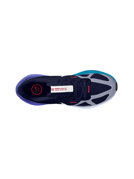 Air Zoom Structure 25 Sport Shoes Running Football Grey / Blue Void - Ghost