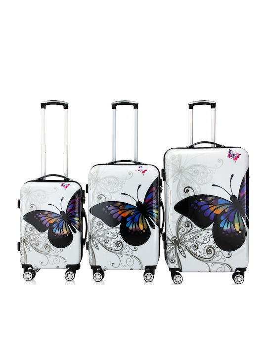 Set de bagaje Monzana Exopack din policarbonat multicolor 3 piese 56 X 37 X 23 cm 68 X 43 X 27 cm 75 X 49 X 29 cm