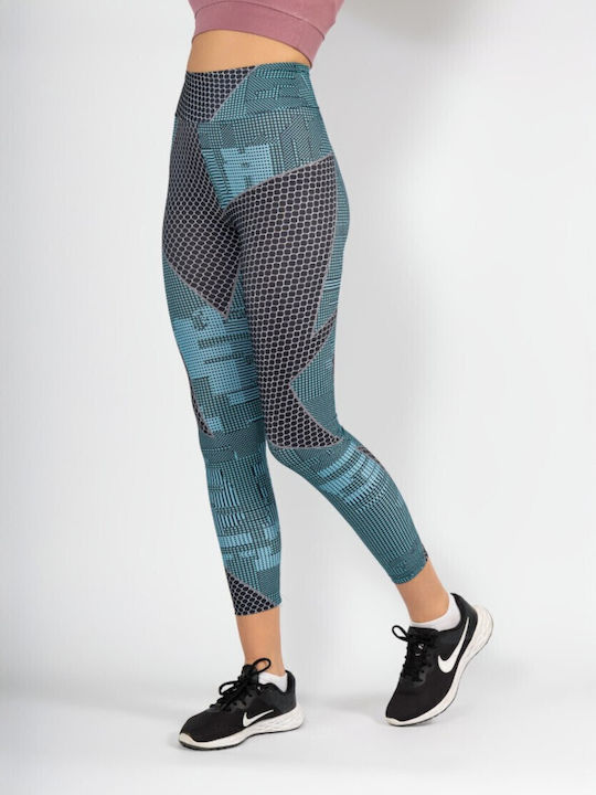 Women's Training Legging High Waisted Blue, Black