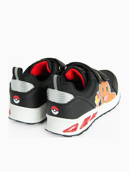 Pokemon Παιδικά Sneakers με Σκρατς & Φωτάκια Μαύρα