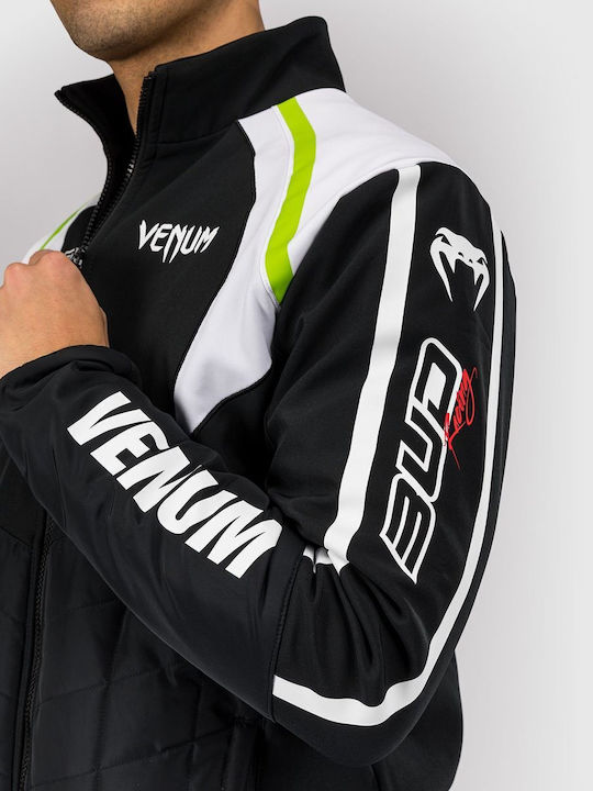 Cardigan Black White Lime Green