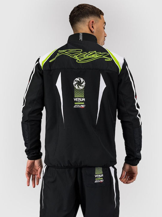 Cardigan Black White Lime Green