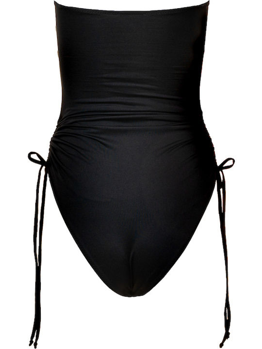Trägerlos Badeanzug Black