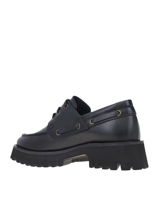 Δερμάτινα Γυναικεία Loafers σε Μαύρο Χρώμα