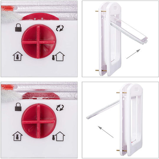 Magnetic Cat Dog Flap Small Pets 4-Way White