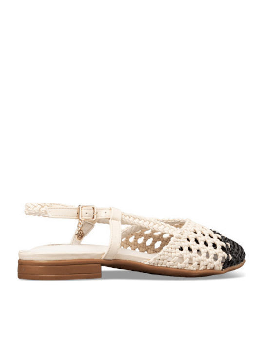 Γυναικείες Μπαλαρίνες Slingback με Λουράκι σε Μπεζ Χρώμα