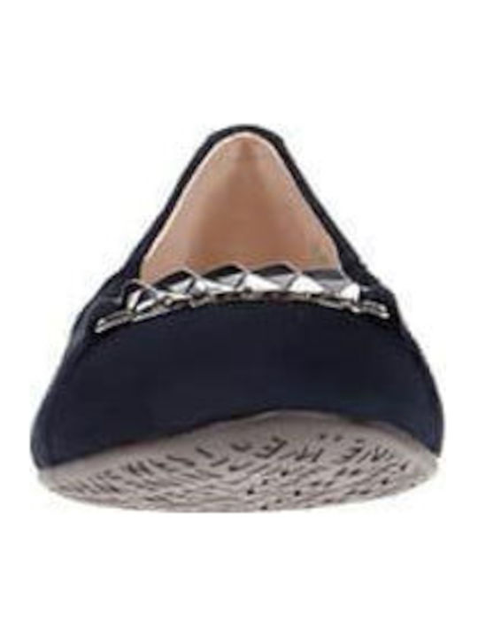 Glind Flats Suede Γυναικείες Μπαλαρίνες σε Μπλε Χρώμα
