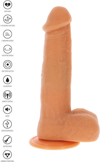 ToyJoy Get Real Naked Rotating Beads & Vibrating Dildo Реалистичен Вибратор с Дистанционно Управление 21см Плът